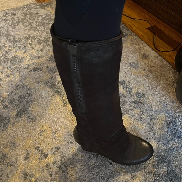 Brown leather Prada wedge boots size 36 - Picture 5 of 6